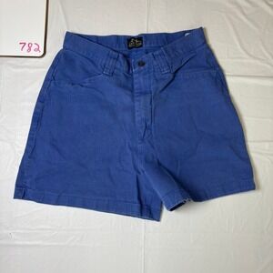 Lee Casuals Vintage Womens Blue High Waisted Cotton Shorts Size 8M Mom Jeans 90s